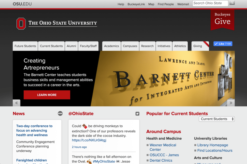 Ohio State College Website