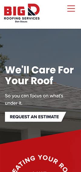 Big D Roofing - Mobile View